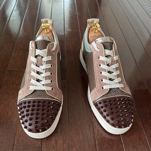 Louboutin : Louis Junior Spikes Sneakers - Calf leather and spikes - Multicolor